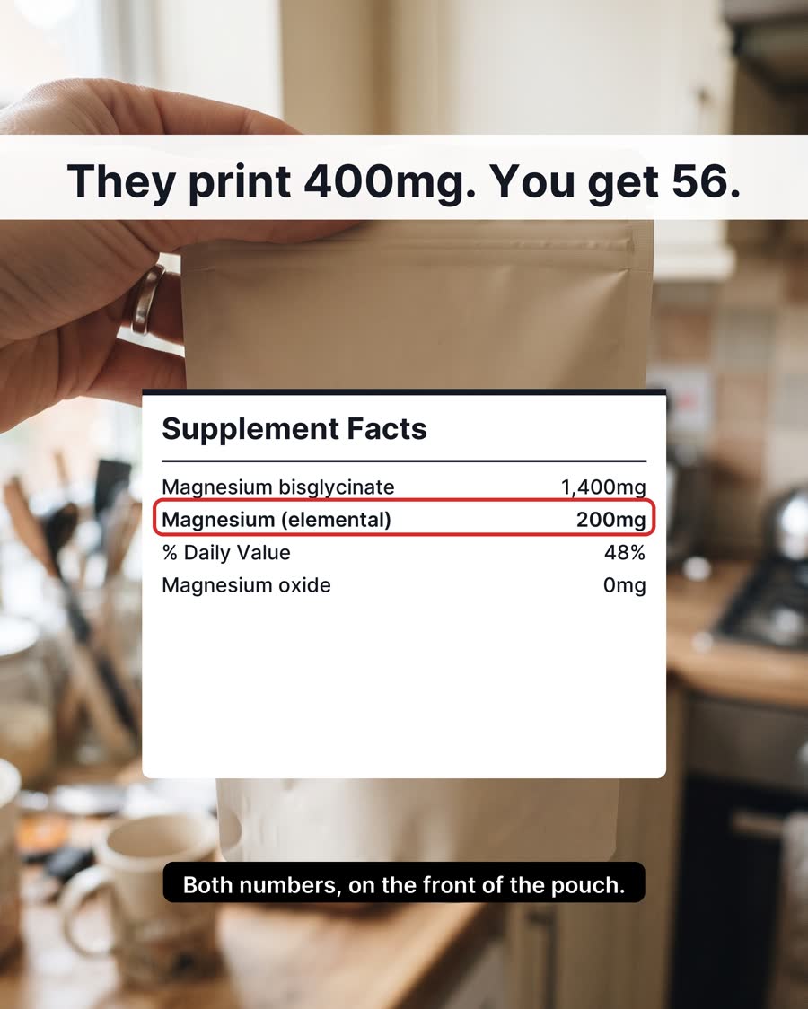 Supplement label ad